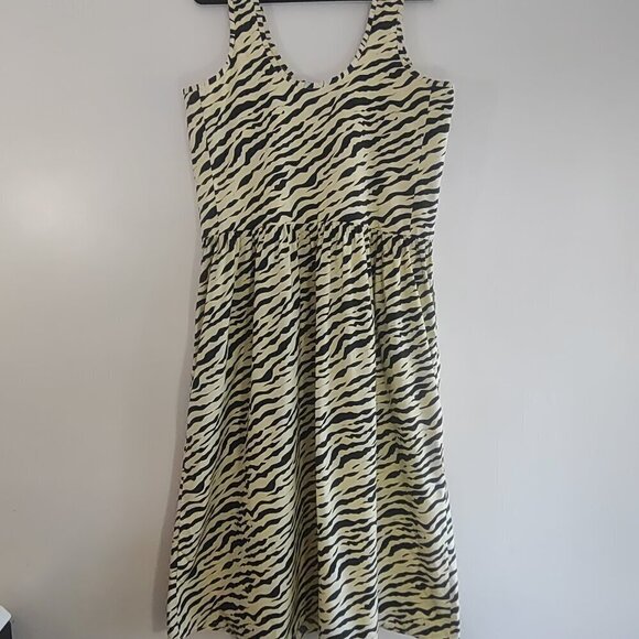 Everlane The Poplin Animal Print Dress Boho Fierce Trendy Striking Pockets  Sz M - Picture 8 of 11